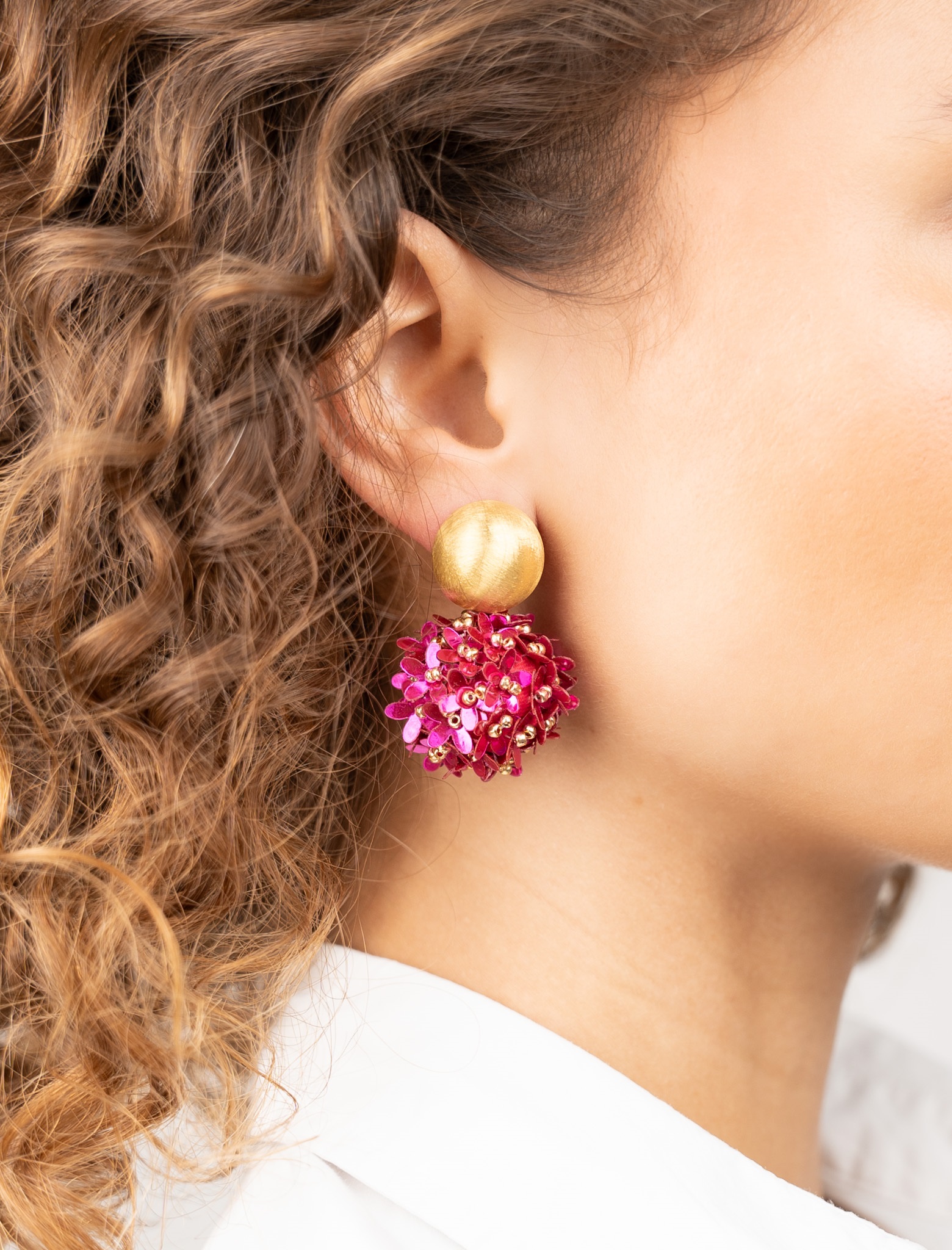 Fuchsia Earrings Daisy Globe M Flower