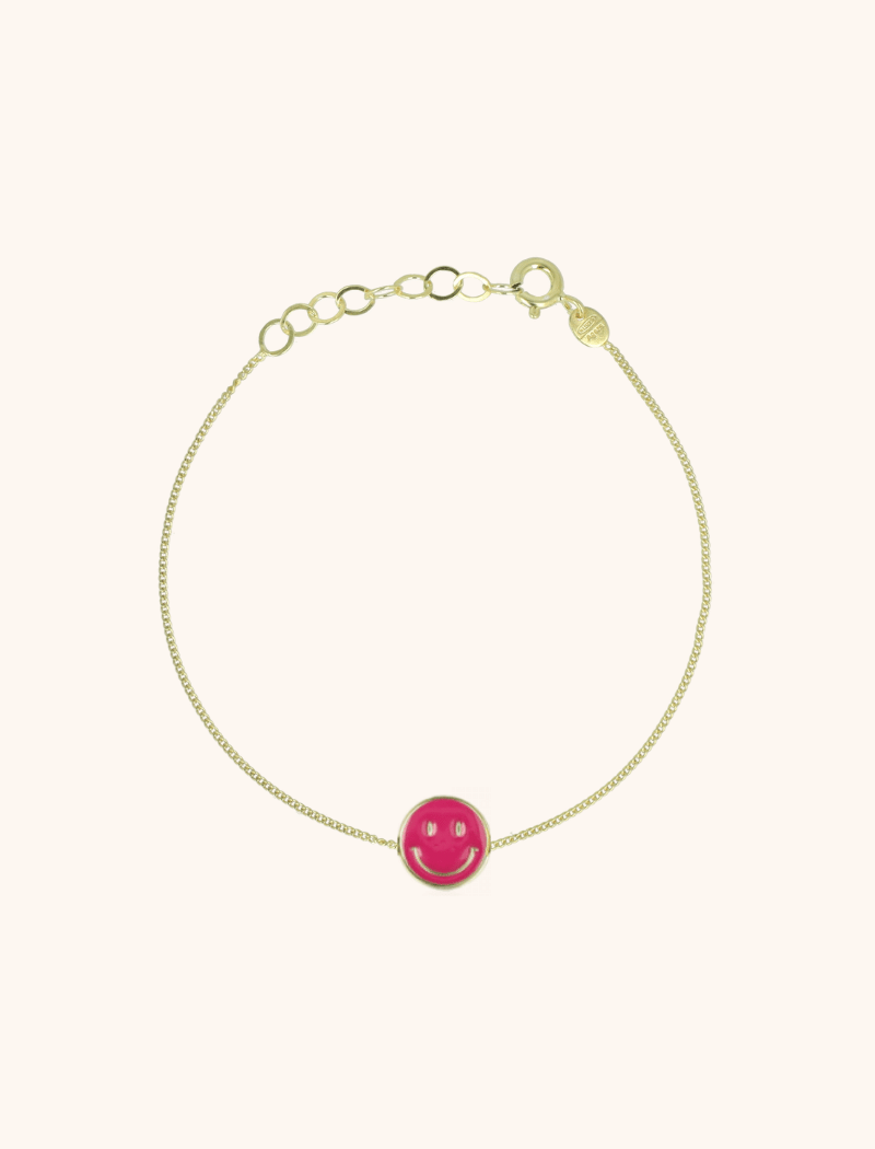 Smiley-Armband Emaille fuchsia