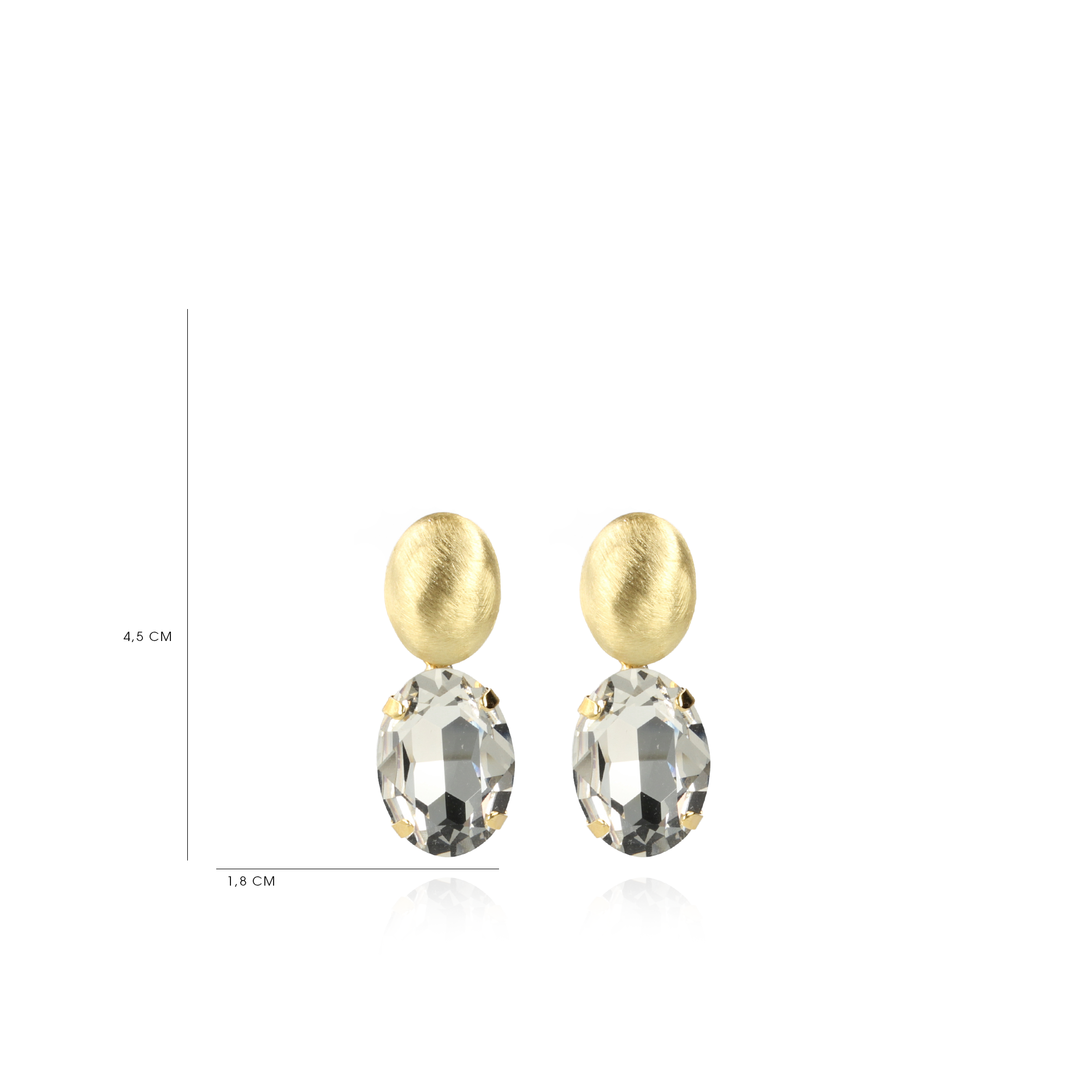 Zirconia Earrings Amelie Ovaal Crystal 