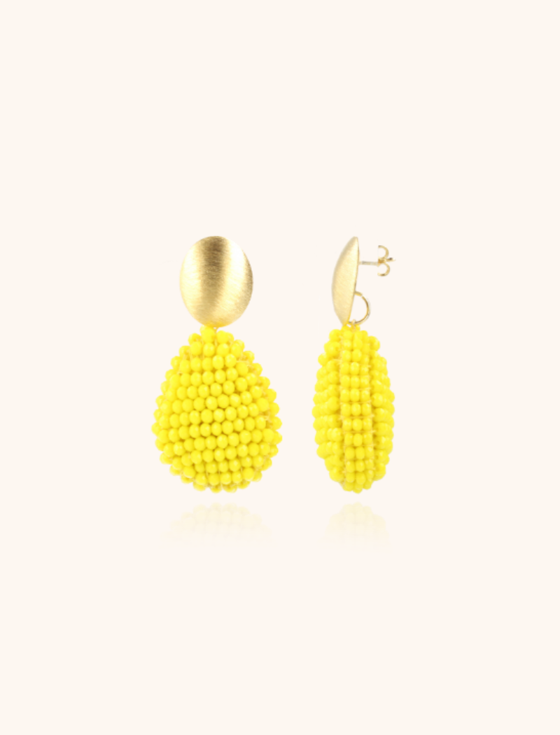 Yellow earrings Loulou Hollowed Drop M