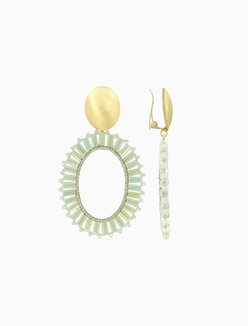 Ohrringe Tonal Naomi Oval L Clip helle mint