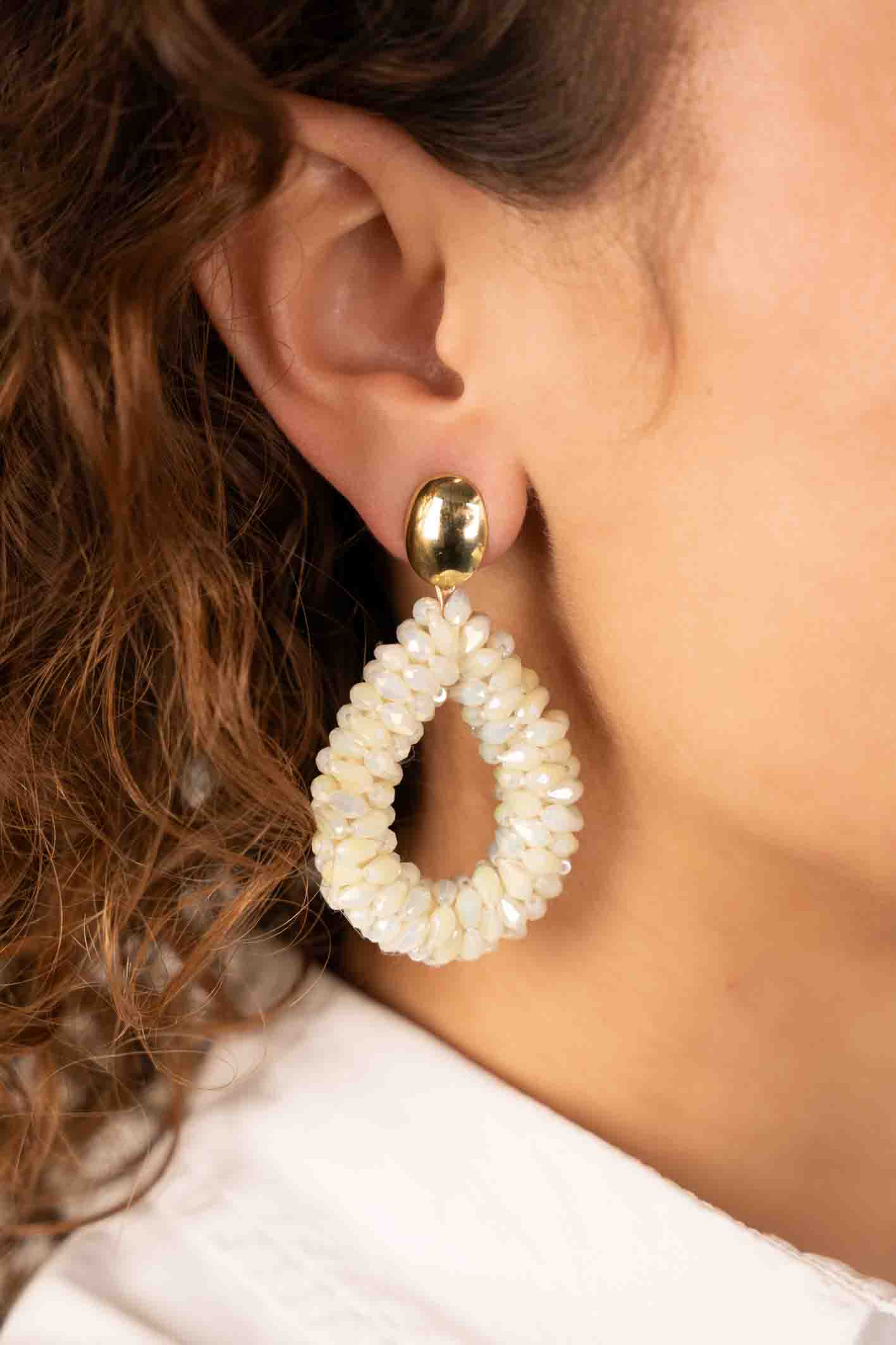 Ivory Earrings Anne Droplet L Marquis