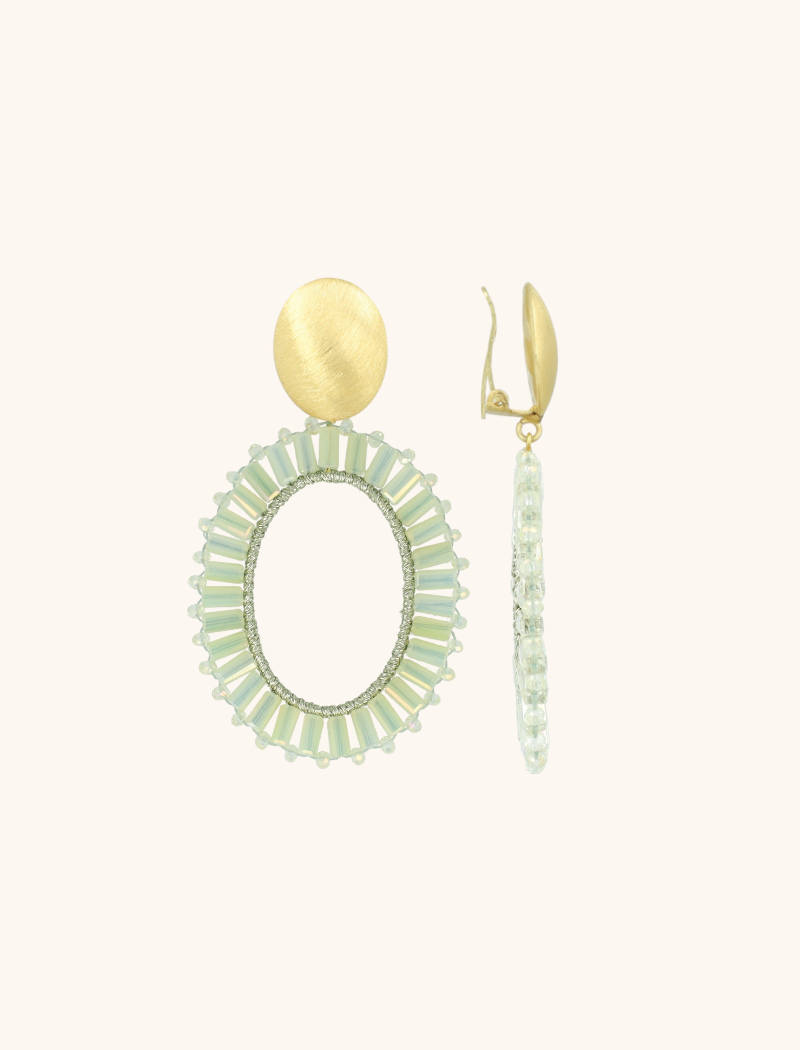 Licht Mint Oorbellen Tonal Naomi Ovaal L Clip