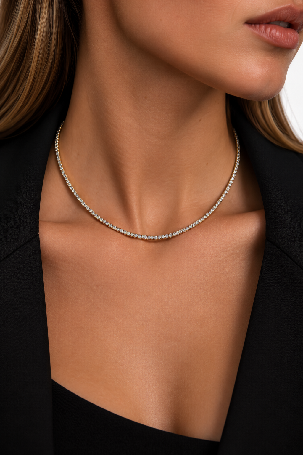 Gold Necklace CL Necklace Icon Tennis Small - G Brass
