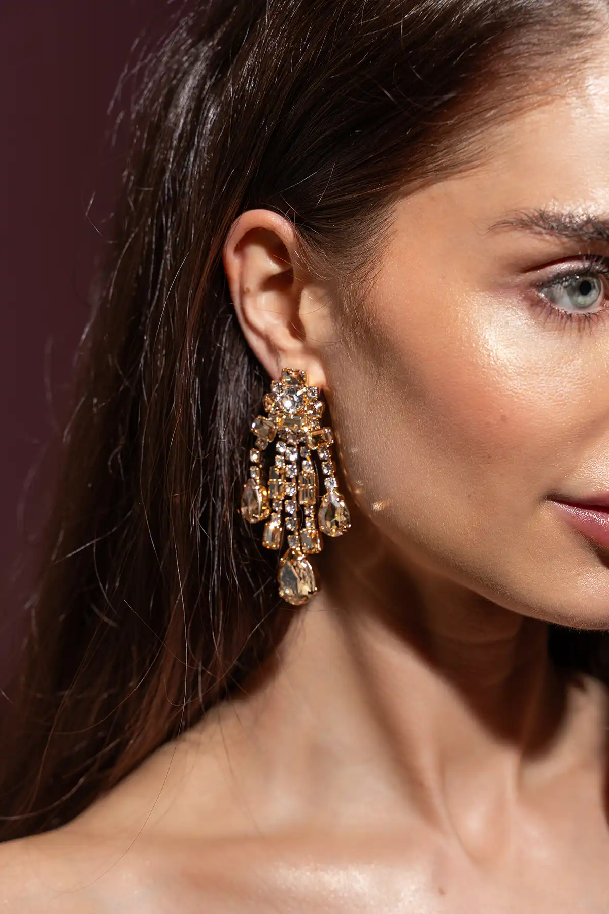 Kristallen Oorbellen Waterfall Of Stones Kensi