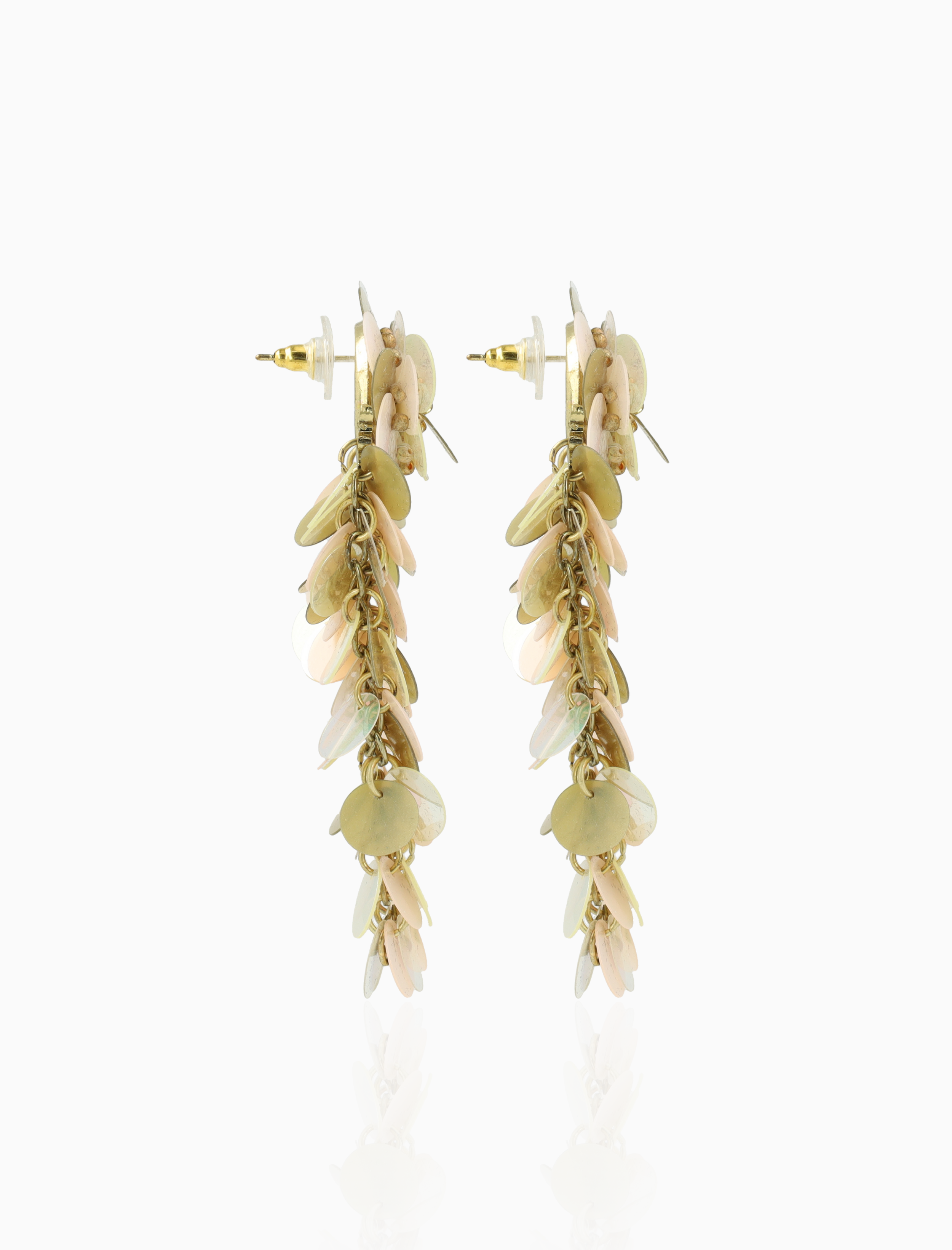 Holographic/Gold Earrings Linde Sequin Waterfall L