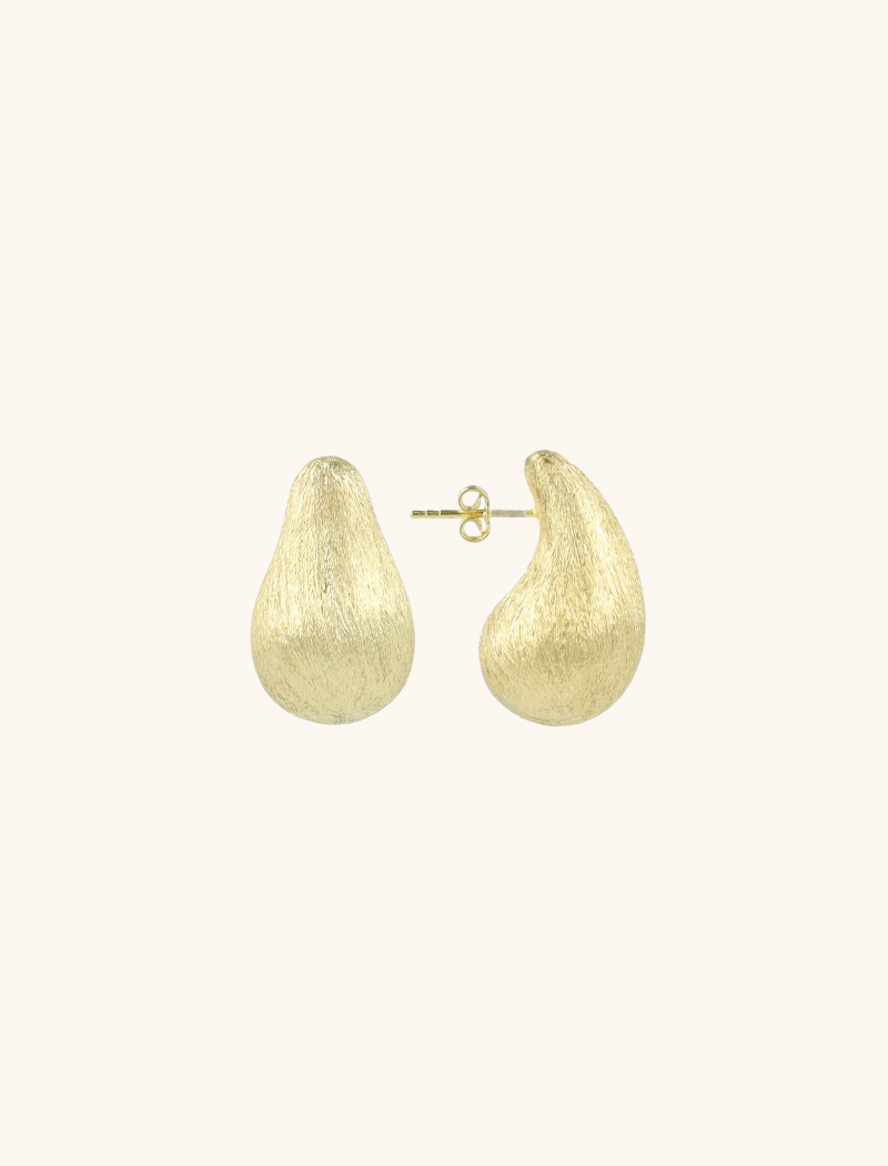 Teardrop earrings brushed gold S