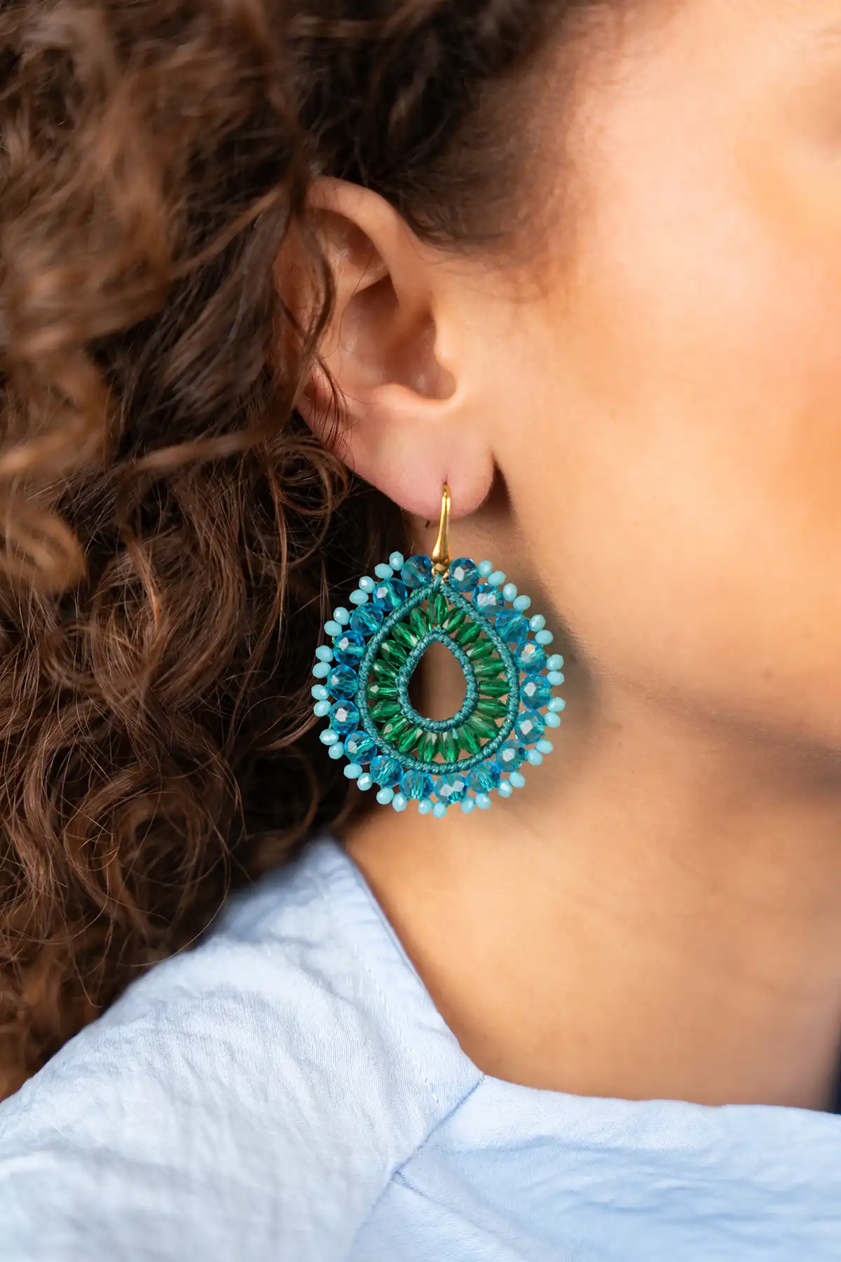 Blue Earrings Vos Open Drop L Irr. Stoneslott-theme.productDescriptionPage.SEO.byTheBrand