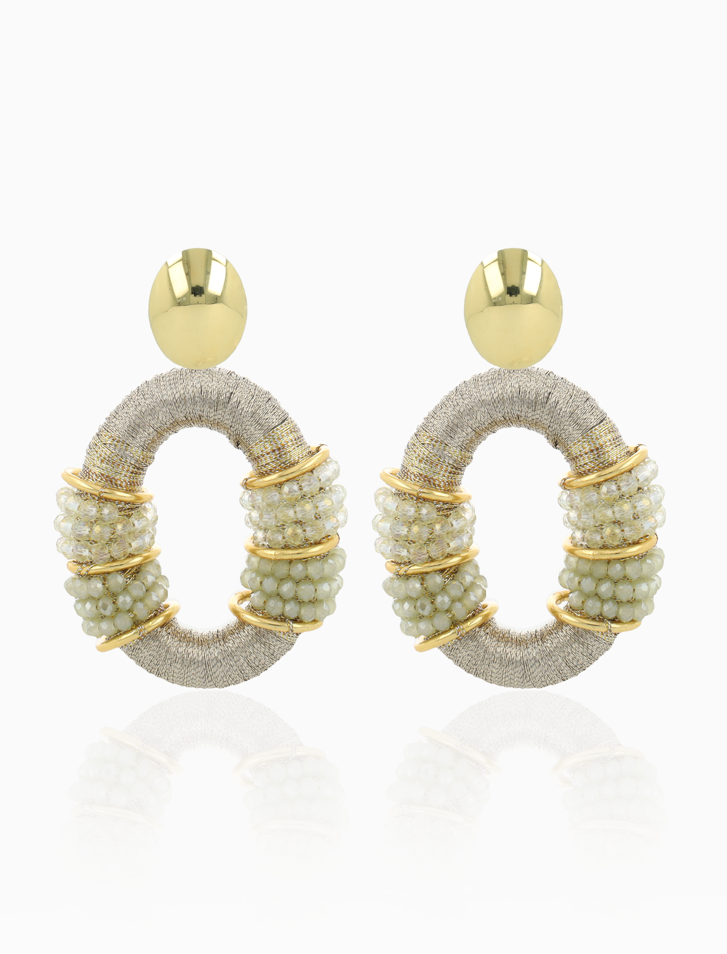 Aqua Oorbellen Elle Combi Oval Deluxe L