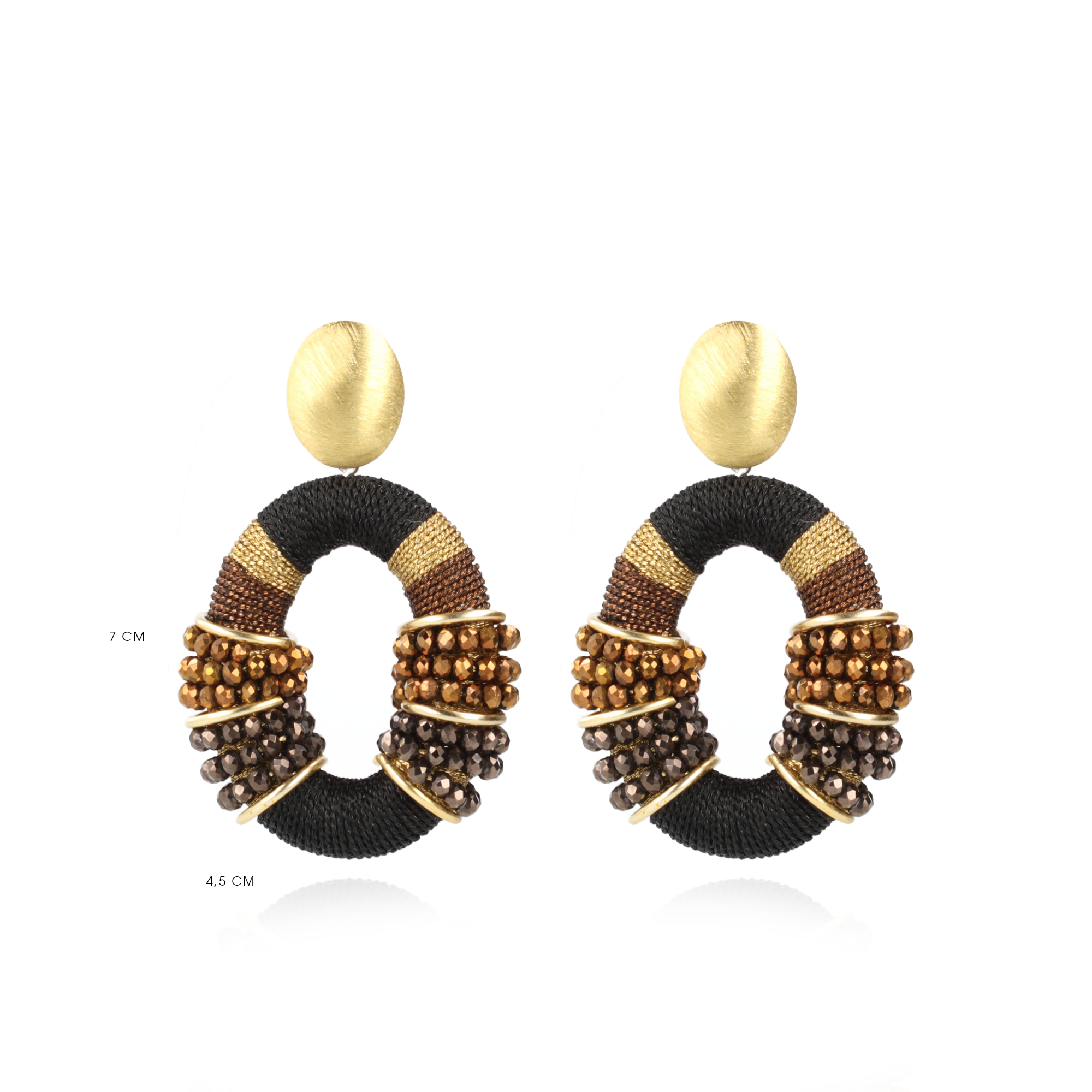 Bruine Oorbellen Combi Oval L Deluxe lott-theme.productDescriptionPage.SEO.byTheBrand