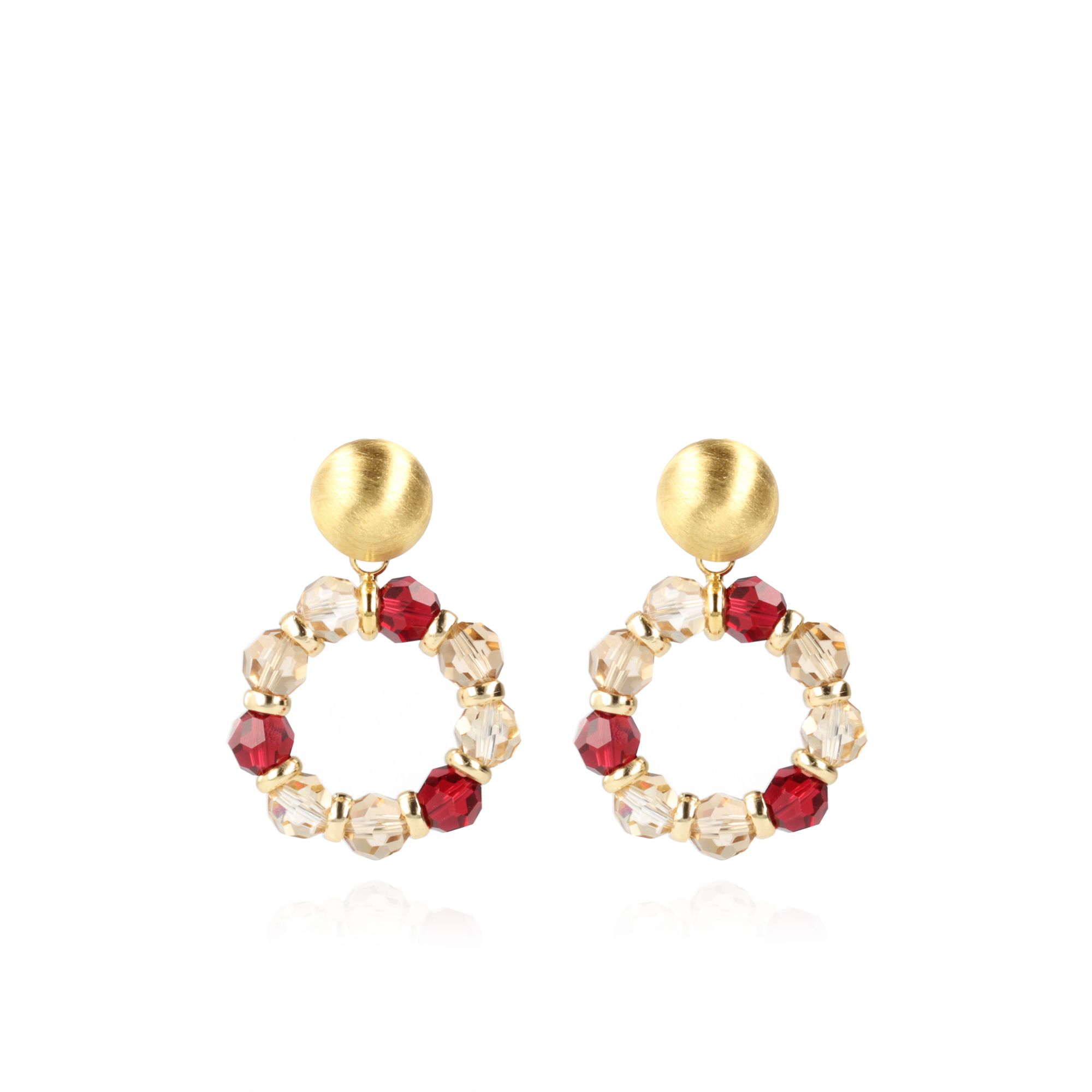 Strass Earrings Fiona Dark Fuchsia