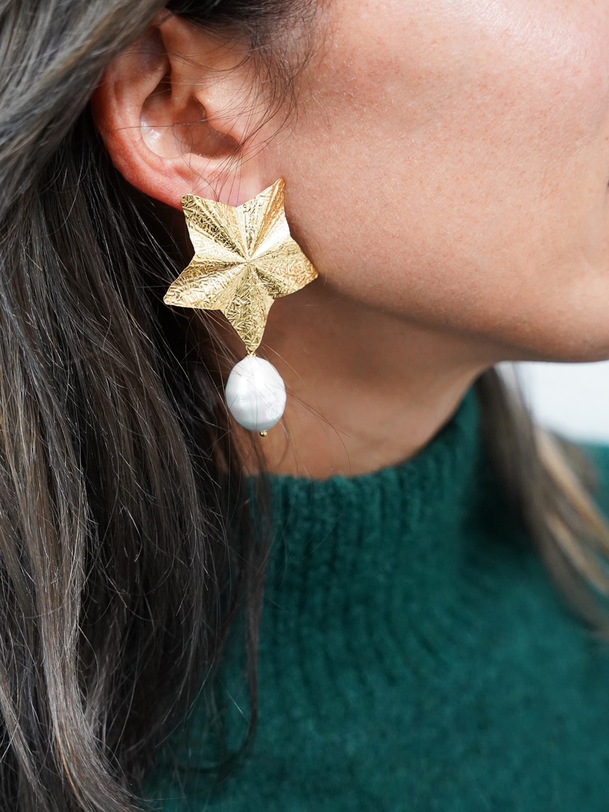 Classic Earring Pearly Star