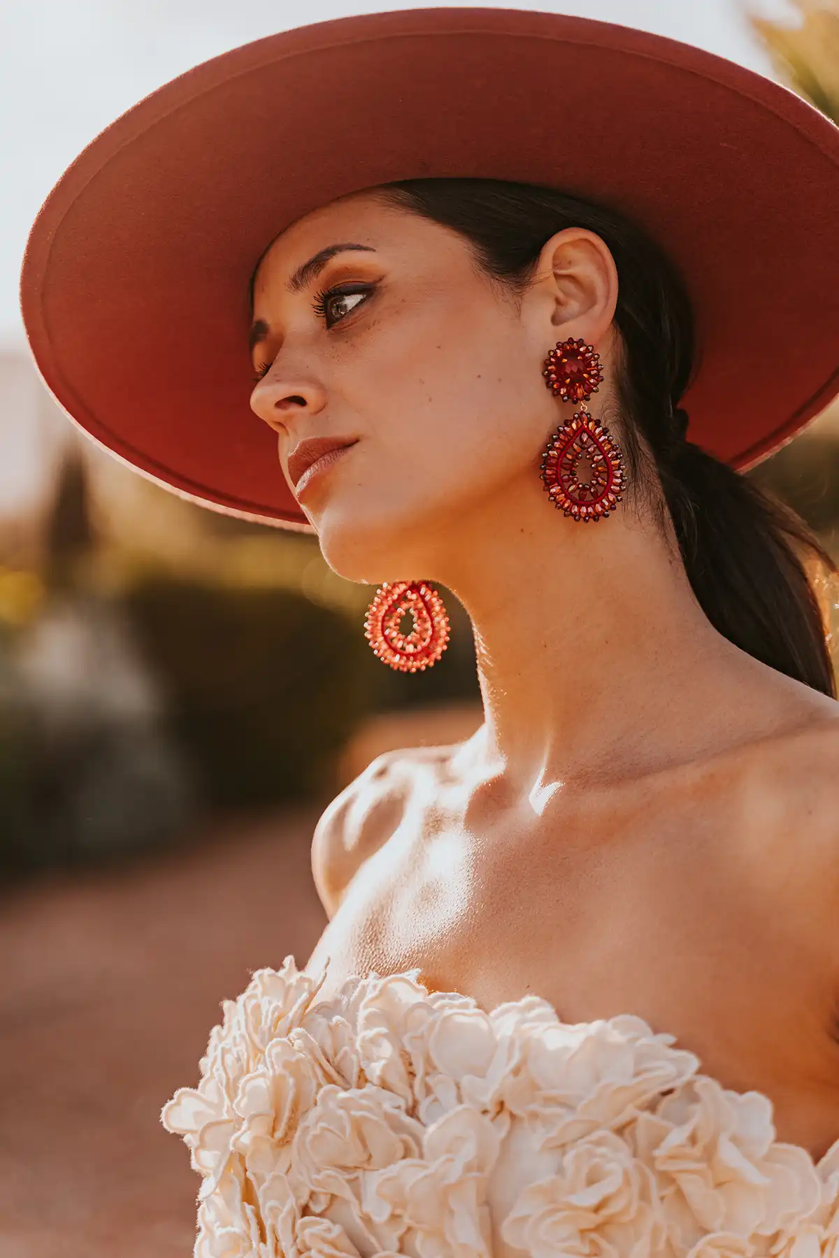 Wine colored chandelier earrings clearance