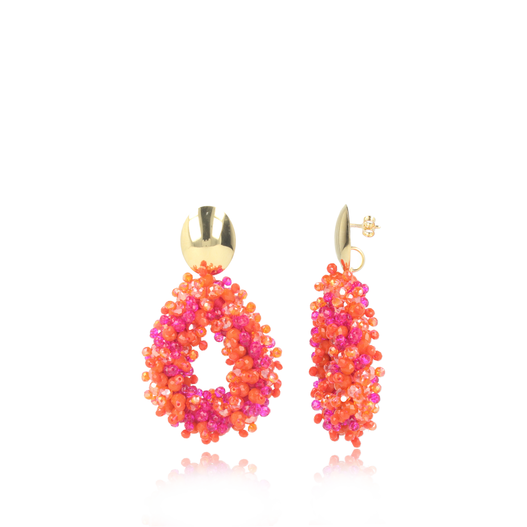 Mixed Fuchsia Oorbellen Louise Glassberry Druppel L Double Stones Tonal