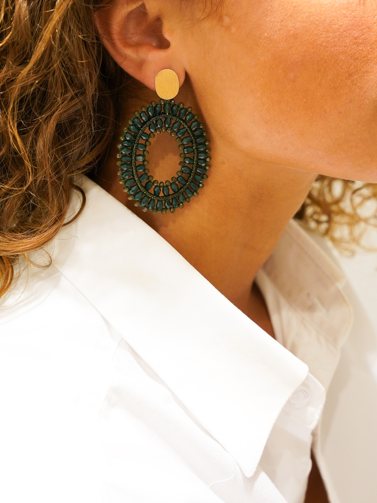 Army Groene Oorbellen Noa Silk Double Stoneslott-theme.productDescriptionPage.SEO.byTheBrand