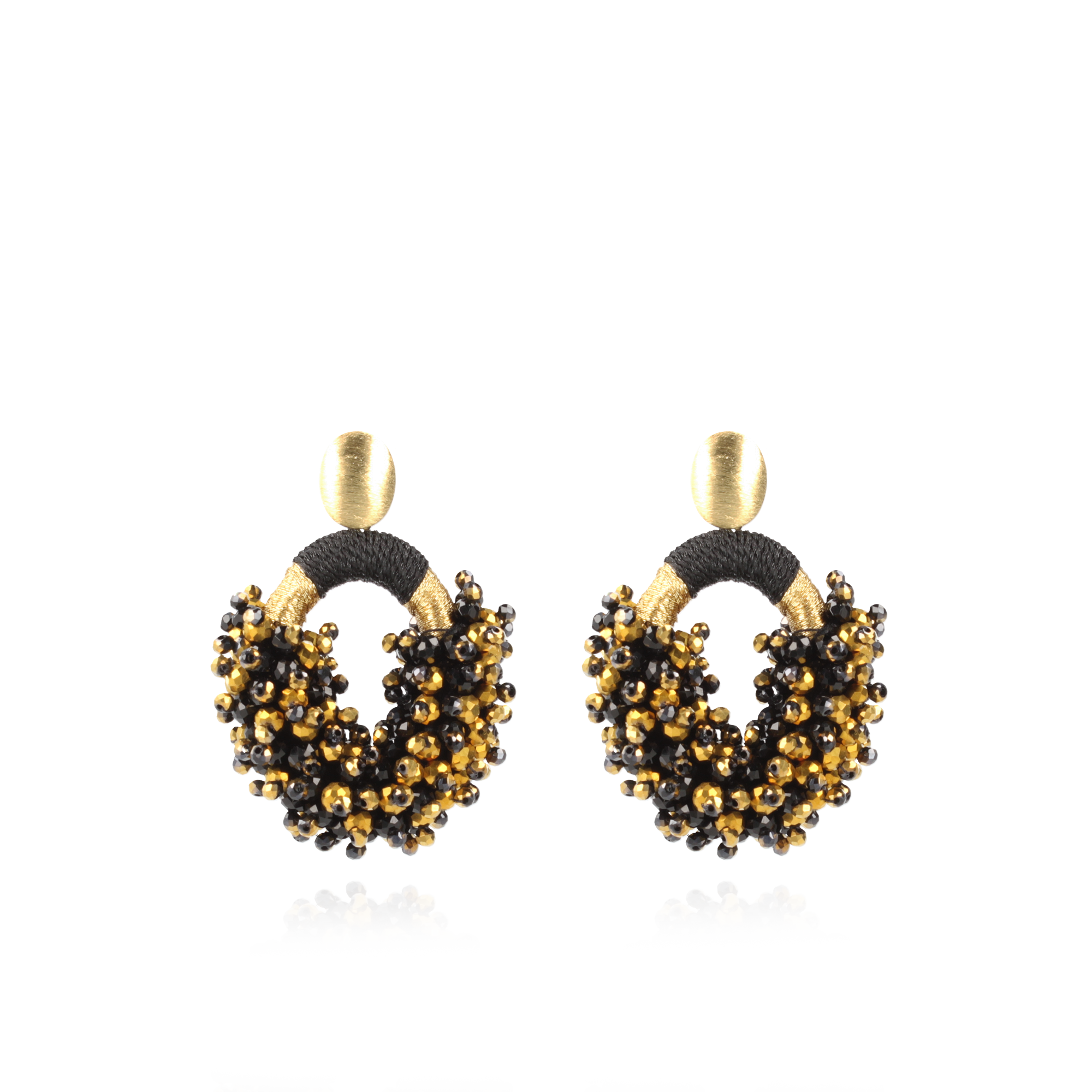 Gold-coloured Earrings Eve Combi Oval M Tonal
