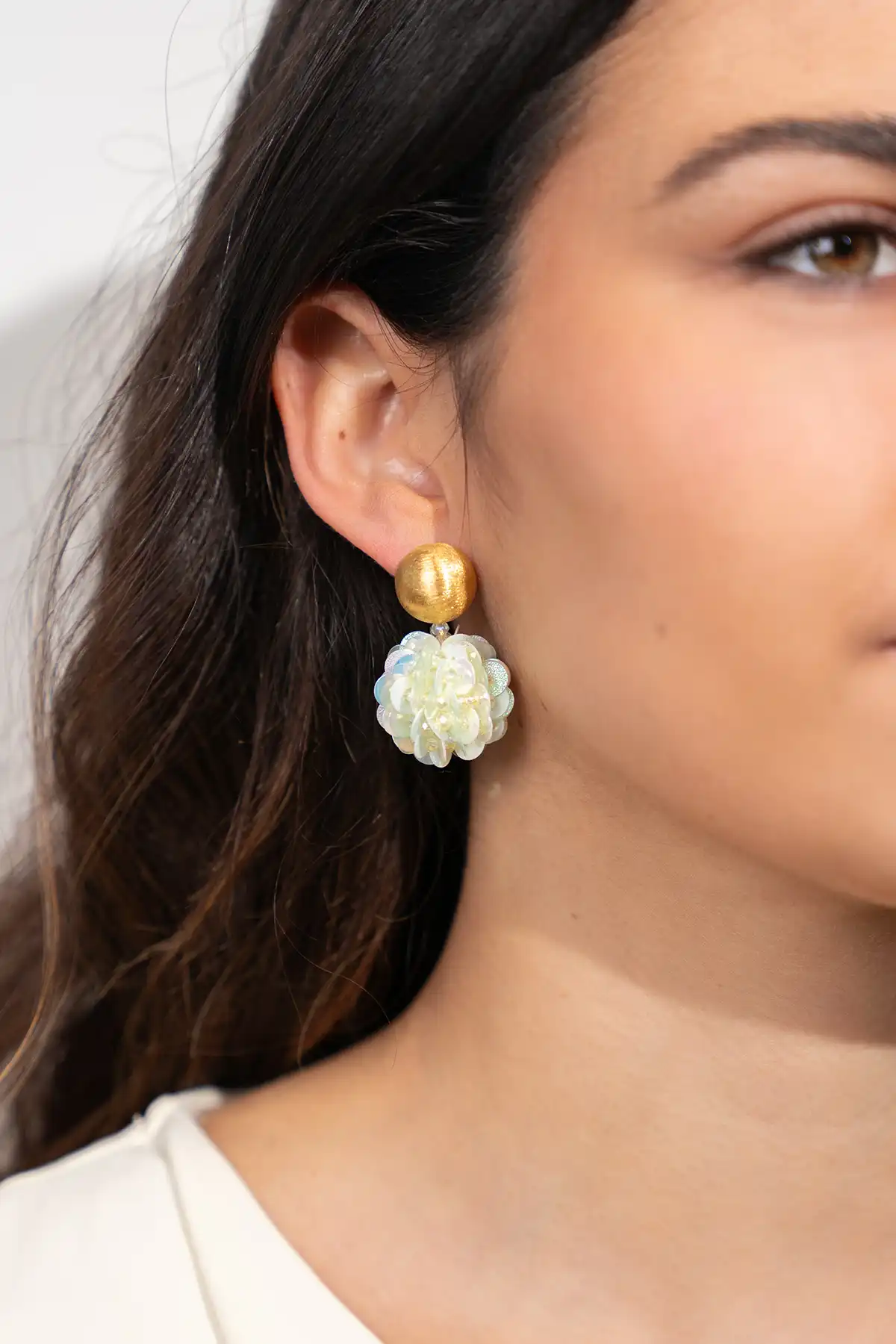 Pearl Mix Oorbellen Sanne Sequin Globe S
