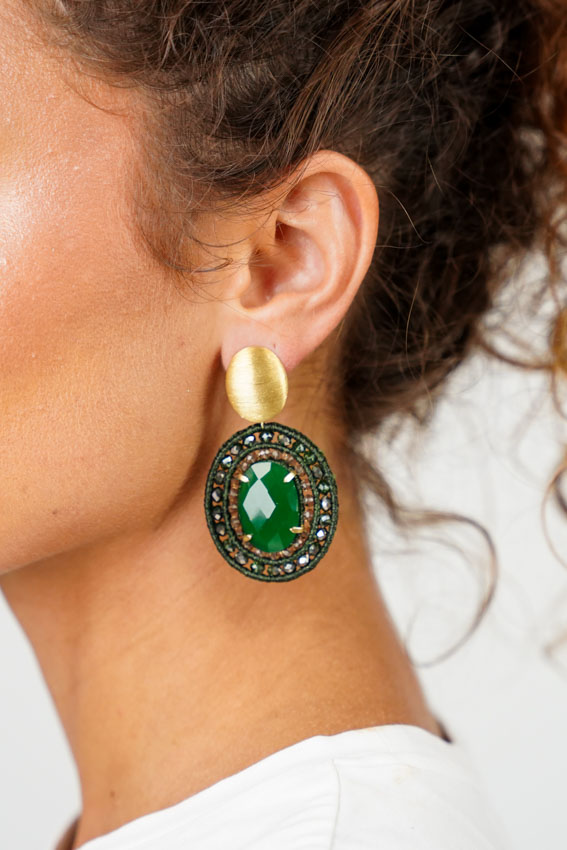 Groene Oorbellen Belle Ovaal L Met Steenlott-theme.productDescriptionPage.SEO.byTheBrand