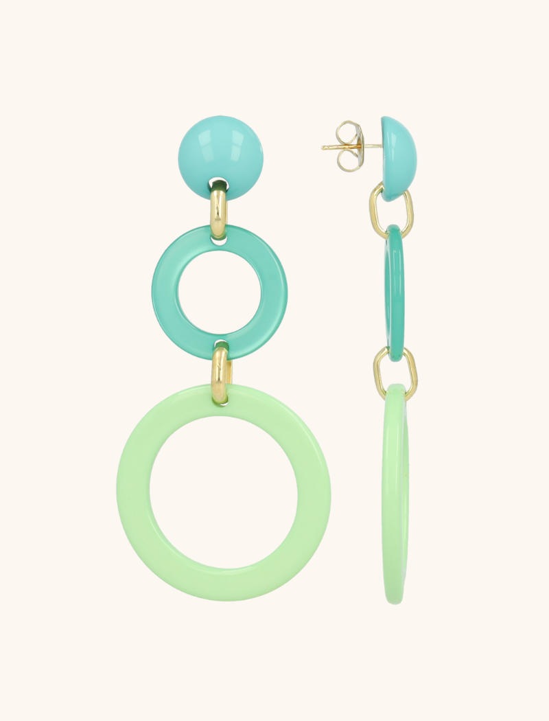 Groene Oorbellen Hanne Statement Triple Circle L