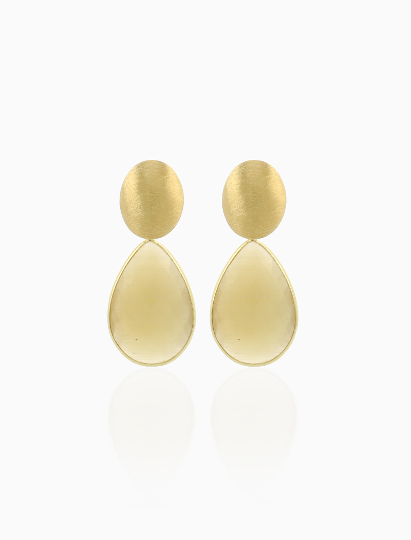 Beige Earrings Framed Drop L Rae