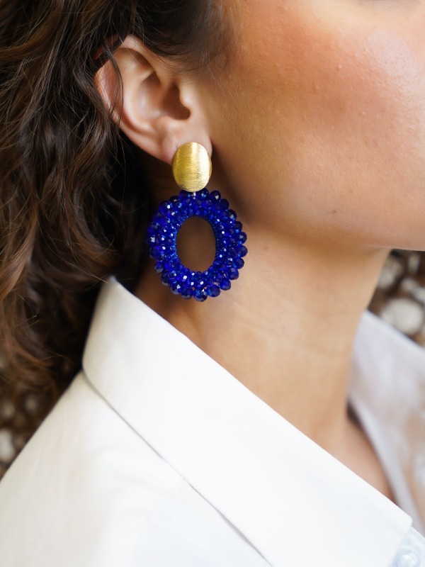 Royal blue earrings Ilvy Open Oval Double Mlott-theme.productDescriptionPage.SEO.byTheBrand