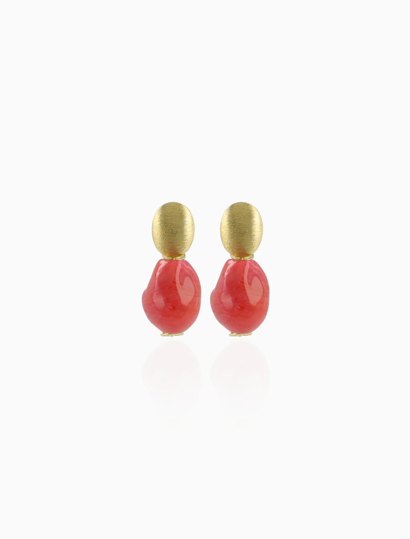 Pink Earrings Irregular Stone S Bailey