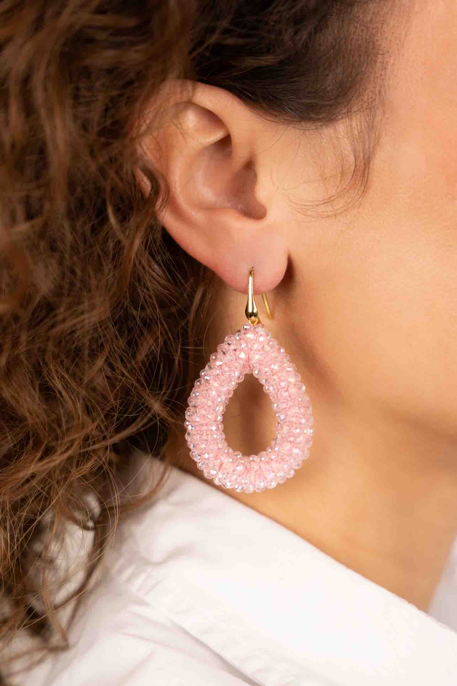 Bright Pink Earrings Berry Drop L