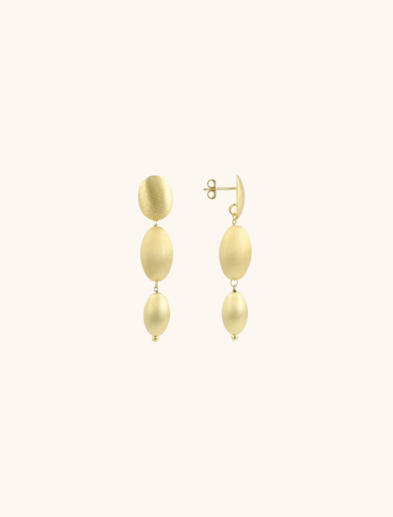 Gouden Oorbellen Waterfall of Stones Small