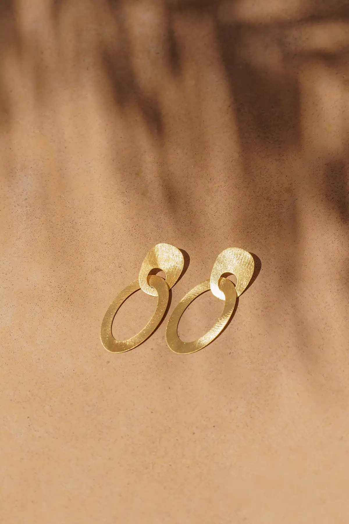 Satin earrings Asymmetrisch oval L
