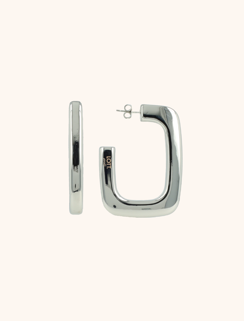 Silberne Ohrringe Sjarina Rectangle Creool