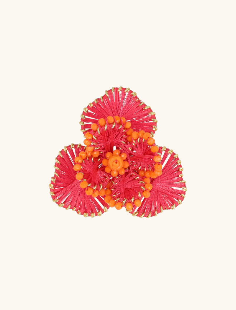 Brosche Aster Flower L - Fuchsia/Orange