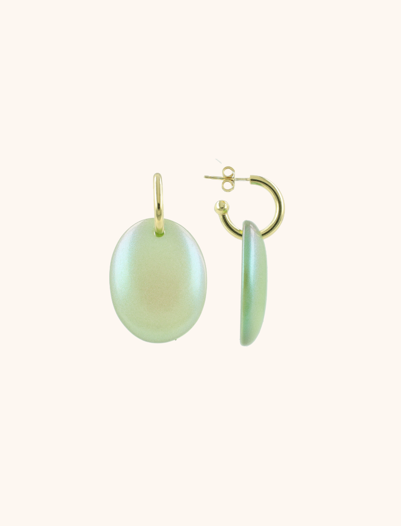 Mint Holo Earrings Closed Bugle Oval XS lott-theme.productDescriptionPage.SEO.byTheBrand