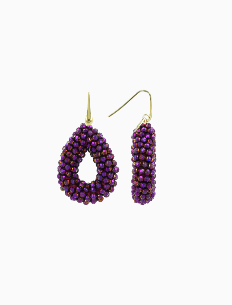 Metallic Paarse Oorbellen Berry Drop S