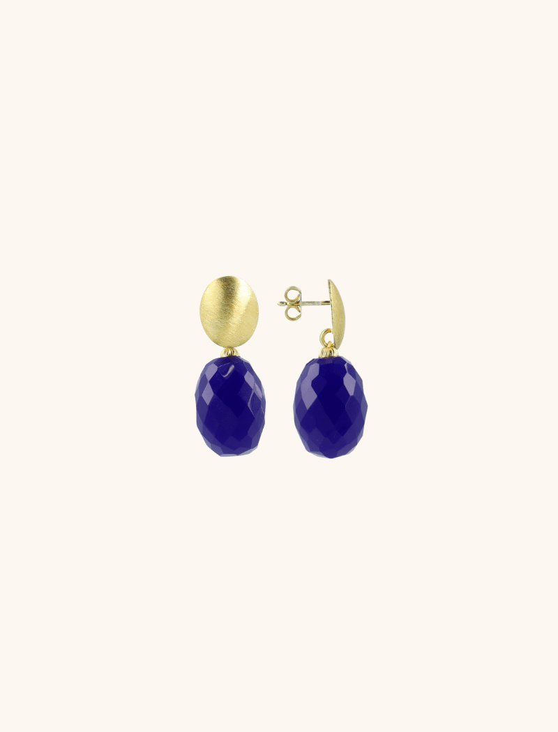 Royal Blue Earrings Oval Egg M Romijn