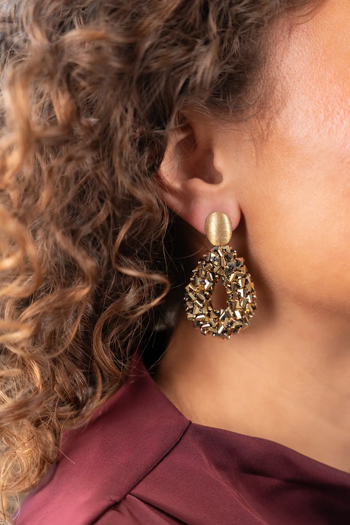 Gouden Oorbellen Drop S Raw Marieke