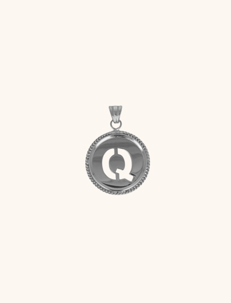 Zilveren Initial Medallion pendant