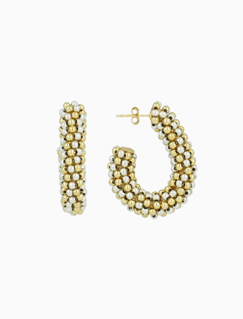 Goud/Zilverkleurige Oorbellen Danique Oval Creole L