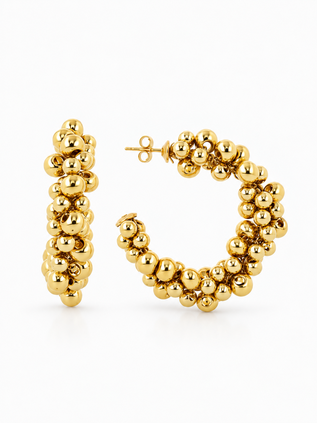 Selene – Hoop Irregular Beaded M – Goud