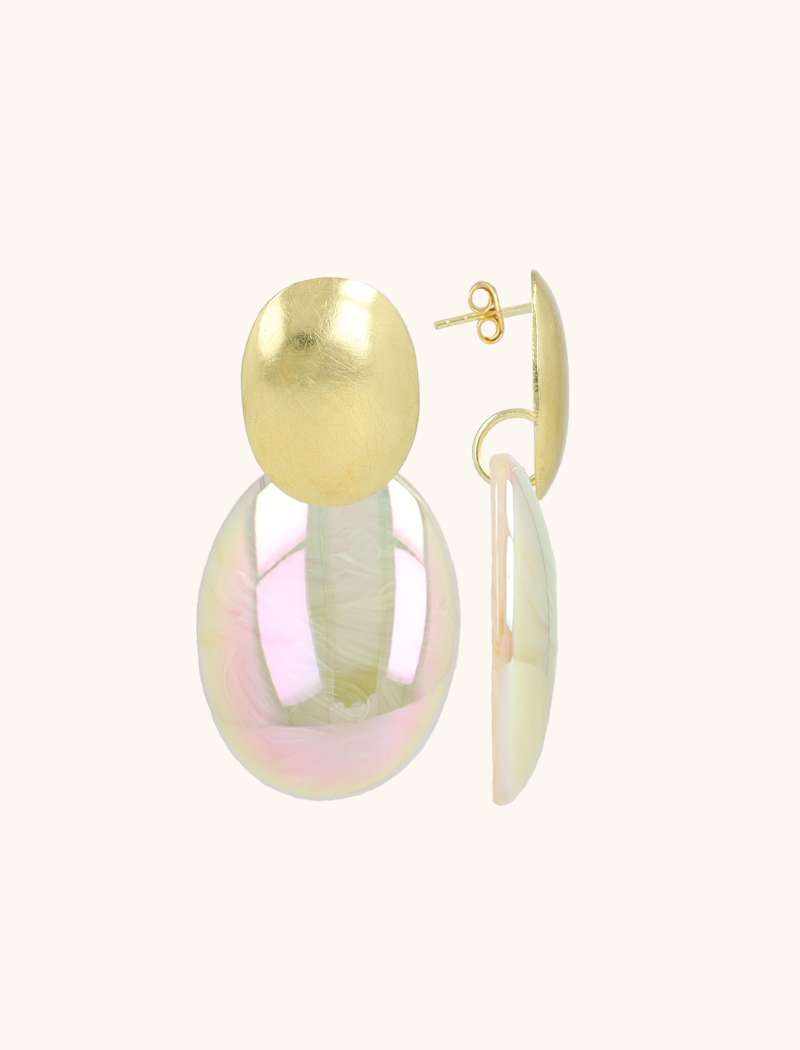 Holographic Ivory Earrings Sirius Bugle Oval S  lott-theme.productDescriptionPage.SEO.byTheBrand