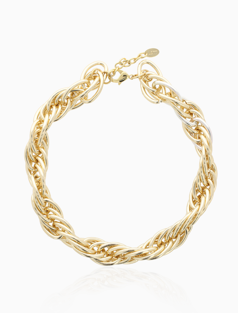Stien - CLA Necklace Woven Link - Soft Gold