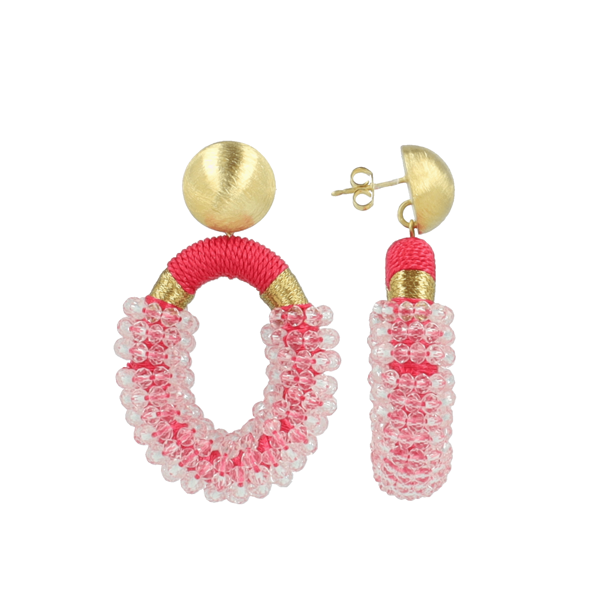 Roze Oorbellen Yara Oval M