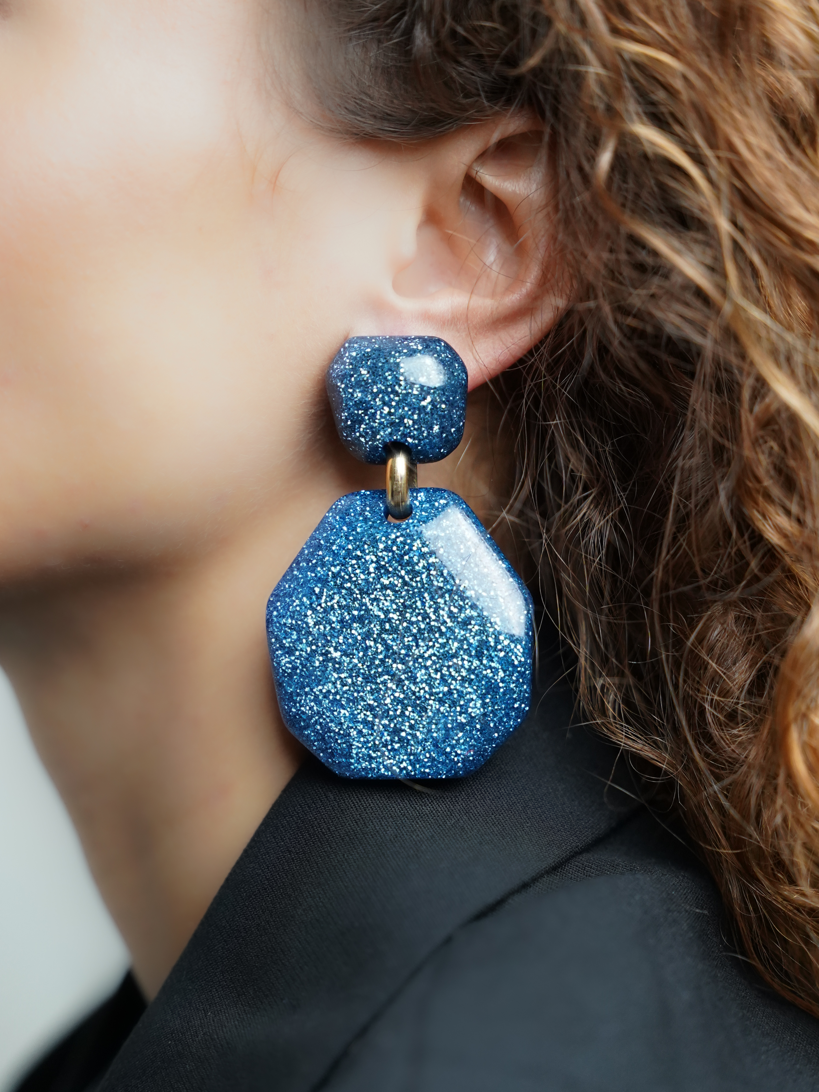 Blue discount sparkly earrings