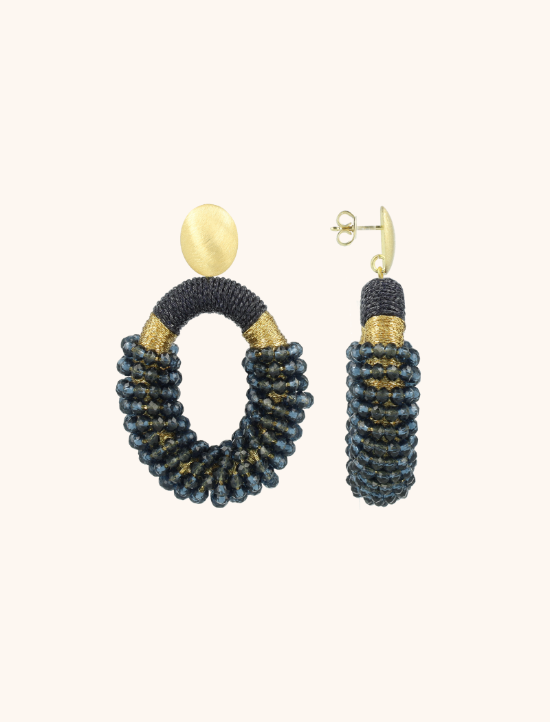 Elementar Blau Ohrringe Yara Combi Oval M