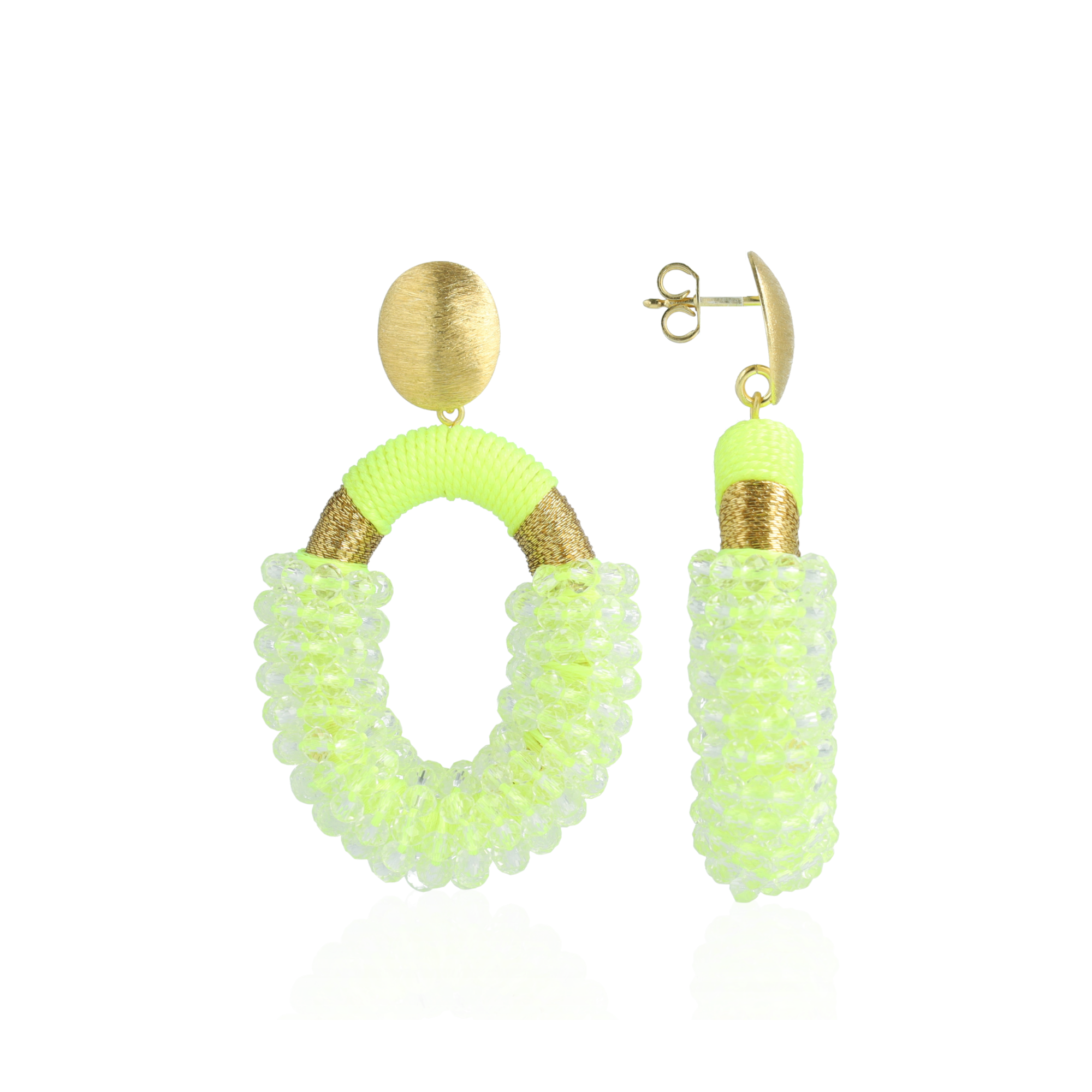 Lime Oorbellen Yara Oval M