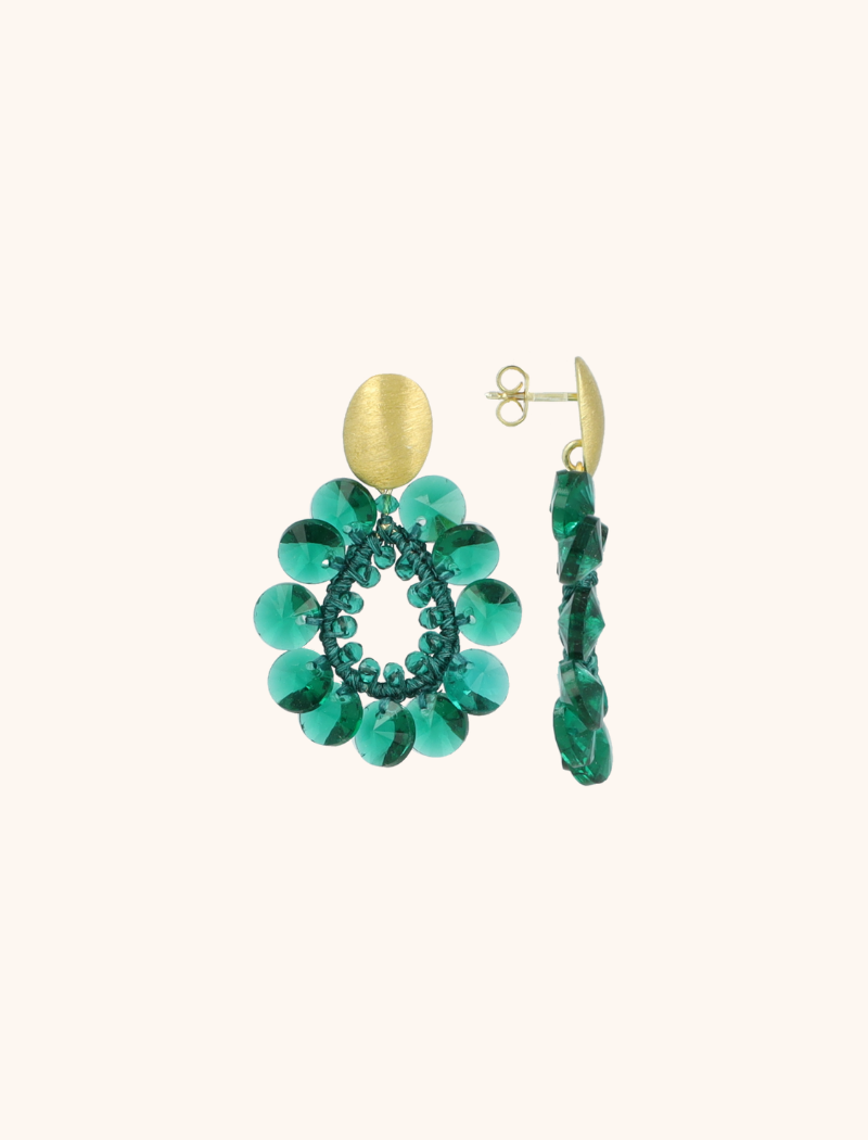 Groene oorbellen Susan Flower Drop