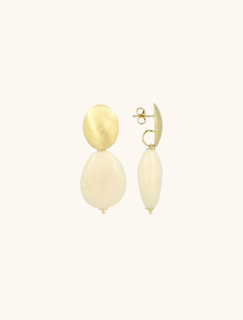 Nude Earrings Amber Squeezed Drop  