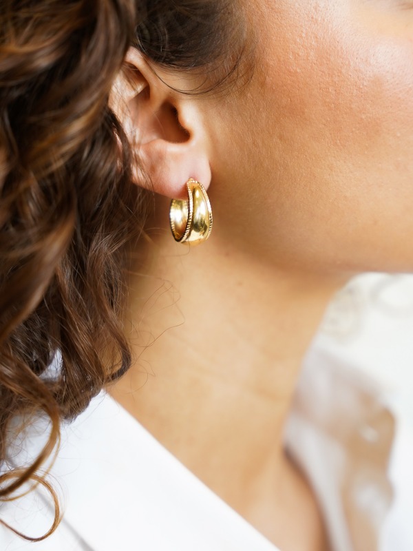 Classic earrings Creole Bold Braided