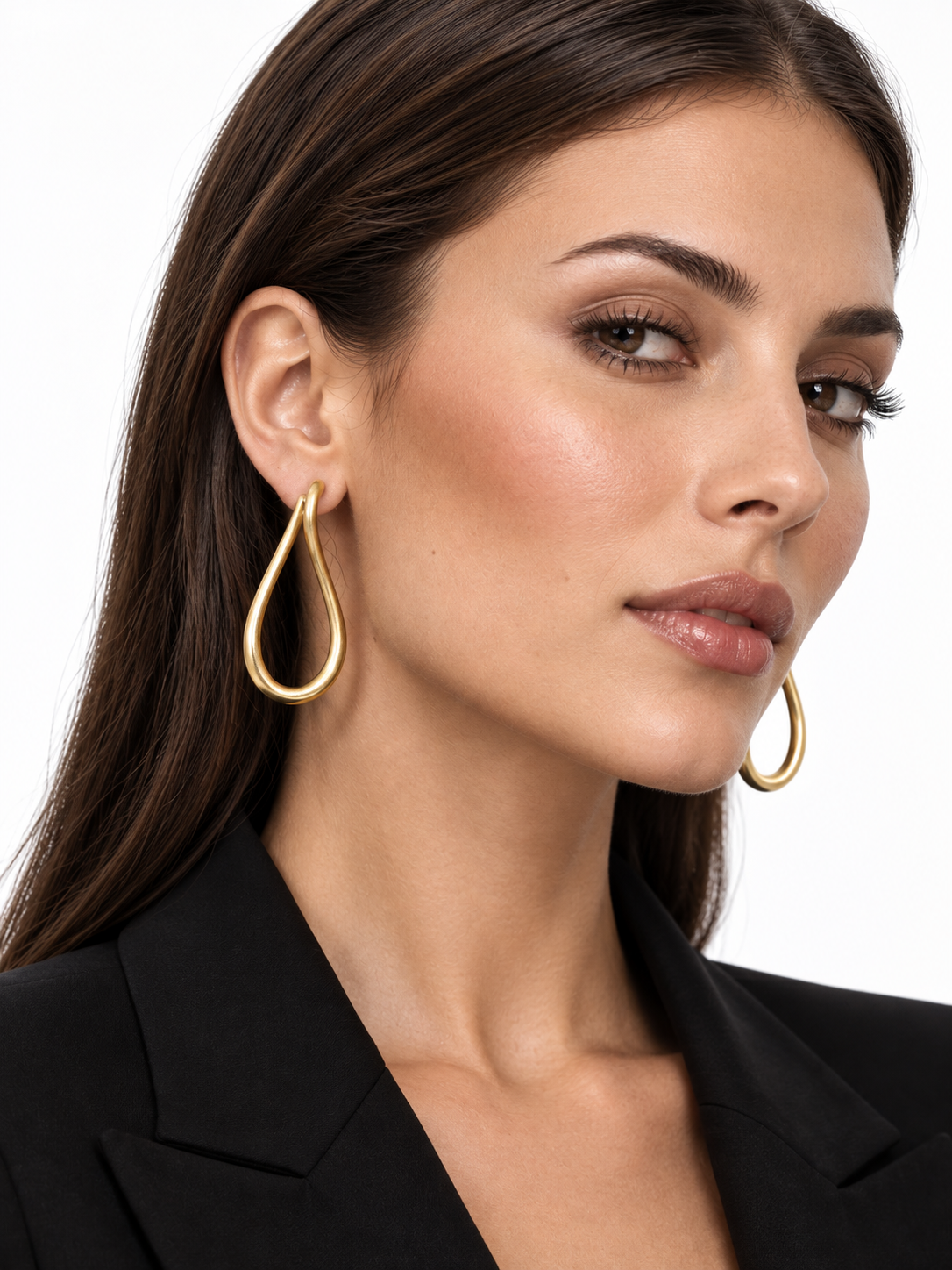 Brass - gold colored twisted loop large brushed