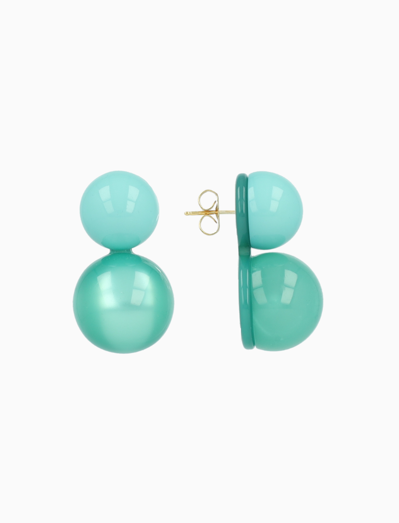 Turquoise Oorbellen Gitte Bold Double Bubbles
