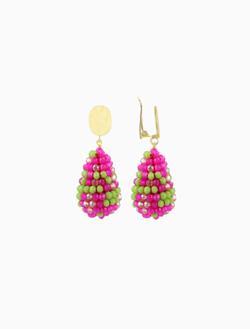 Fuchsia Lime Earrings Amy Cone S Clip